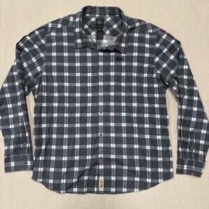 harley davidson button down shirt blue chrck 2XL Long Sleeve